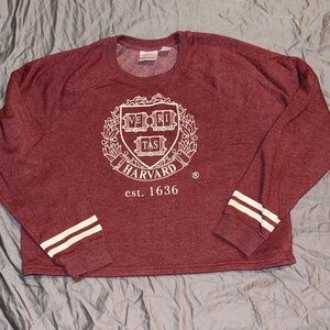 Maroon Crop Harvard Sweatshirt